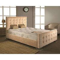 Aspire Deldale Fabric Bed and Mattress Set - Caramel Chenille Fabric