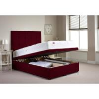 Aspire Appleton Ottoman Divan Bed and Mattress Set Aubergine Chenille Fabric