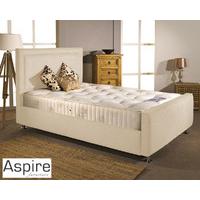 Aspire Calm Fabric Bed and Mattress Set - Cream Chenille Fabric