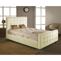 aspire deldale fabric bed and mattress set cream chenille fabric