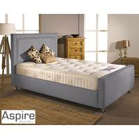 Aspire Calm Fabric Bed and Mattress Set - Silver Chenille Fabric