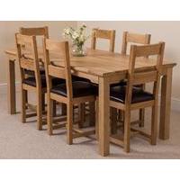 Aspen 150 cm Solid Oak Dining Table with 6 Lincoln Dining Chairs
