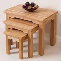 aspen solid oak nest of 3 tables