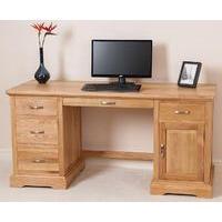 Aspen Solid Oak Large Computer Desk