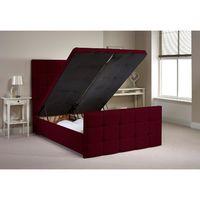 Aston Ottoman Divan Bed Frame Aubergine Chenille Fabric Small Single 2ft 6