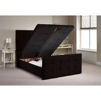 Aston Ottoman Divan Bed Frame Black Chenille Fabric Small Single 2ft 6