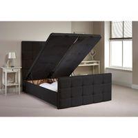 Aston Ottoman Divan Bed Frame Charcoal Chenille Fabric Small Single 2ft 6