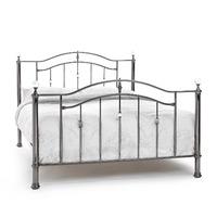 ashley black nickel metal bed frame superking