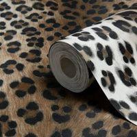 A.S. Creation Dekora Natural Black Brown & White Leopard Skin Wallpaper