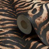 A.S. Creation Dekora Natural Black & Brown Tiger Skin Wallpaper