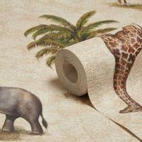 as creation dekora natural elephant giraffe wallpaper