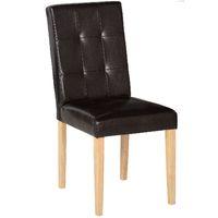 aspen faux leather dining chair brown