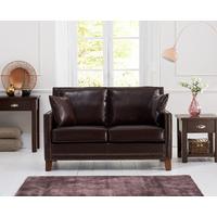 Aston Brown Leather 2 Seater Sofa