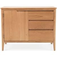 asby oak small 1 door 3 drawer sideboard