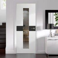 Asti White and Dark Grey Door - Clear Glass - Prefinished