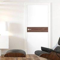 Asti White and Walnut Flush Door - Prefinished