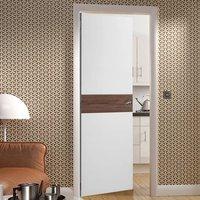Asti White and Walnut Flush Fire Door 30 Minute Fire Rated - Prefinished