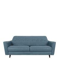 Ashland Leather 3 Seater Sofa, Steel Blue