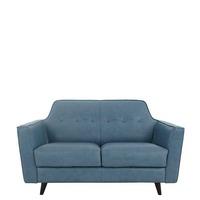 Ashland Leather Loveseat, Steel Blue