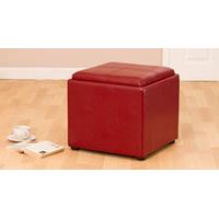 Ascot Footstool Red