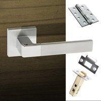 asti forme designer fire lever on minimal square rose satin chrome pol ...