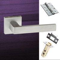 asti forme designer fire lever on minimal square rose satin chrome han ...