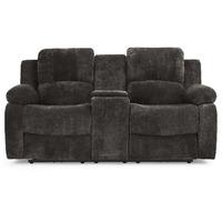 asturias fabric 2 seater recliner sofa with console dark grey