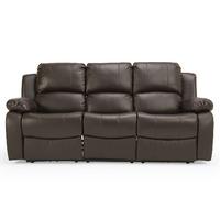 Asturias Leather 3 Seater Electric Recliner Sofa Brown