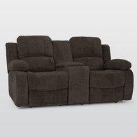 Asturias Fabric 2 Seater Recliner Sofa with Console Taupe