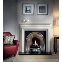 asquith agean limestone fireplace package with crown cast