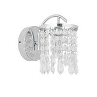 Ashby Faceted Glass Beads Chrome Effect Single Wall Light
