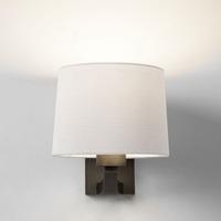 Astro 7476 + 4049 Montclair Single 1 Light Wall Light in Bronze With White Shade