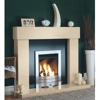 ashbourne marfil marble fireplace package with granite back panel and  ...