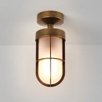Astro 7854 Cabin Semi Flush Exterior Ceiling Light In Bronze Plate With Frosted Glass