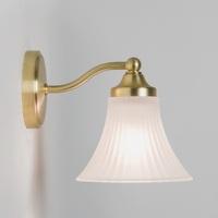 astro 7569 nena bathroom wall light in matt gold with glass shade