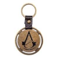 Assassin\'s Creed Unity Classic Crest Logo Distressed Metal Gold Disc Keyring (ke22i7acu)