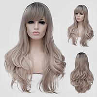 Ash Blonde wavy hair and the wind nightclub performances Street color million with a partial wig.