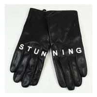 As new black leather gloves - \