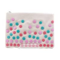 Asos grey clutch with coloured spots