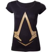 Assassin\'s Creed Syndicate Gold Metallic Brotherhood Logo Women\'s T-shirt Large Black (ts300408acs-l)