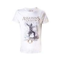 Assassin\'s Creed Iv Black Flag Men\'s Sketch Artwork Large T-shirt White (ts989019asc-l)