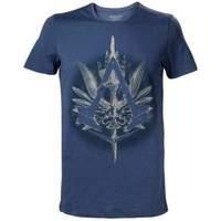 Assassin\'s Creed Syndicate Brotherhood Crest Logo With Cane Men\'s T-shirt Medium Blue (ts238510acs-m)