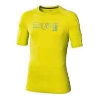 asics mens graphic running top electric lime xxl