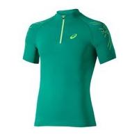 Asics Men\'s 1/2 Zip Running T-Shirt - Jungle Green - XL