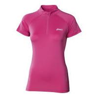 Asics Women\'s Short Sleeve 1/2 Zip Running Top - Magenta - L