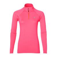 asics womens 14 zip long sleeve run top diva pink heather s