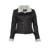 Asymmetric Zip Faux Fur Jacket