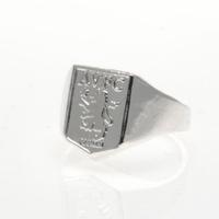 aston villa fc silver plated crest ring medium