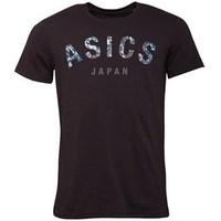 asics mens camo logo running top performance black