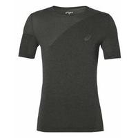 asics seamless short sleeve running tee mens dark grey heather